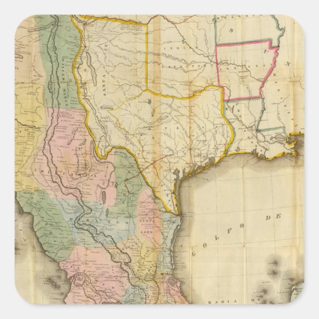 Sticker Carré Mexique et États-Unis (Devant)