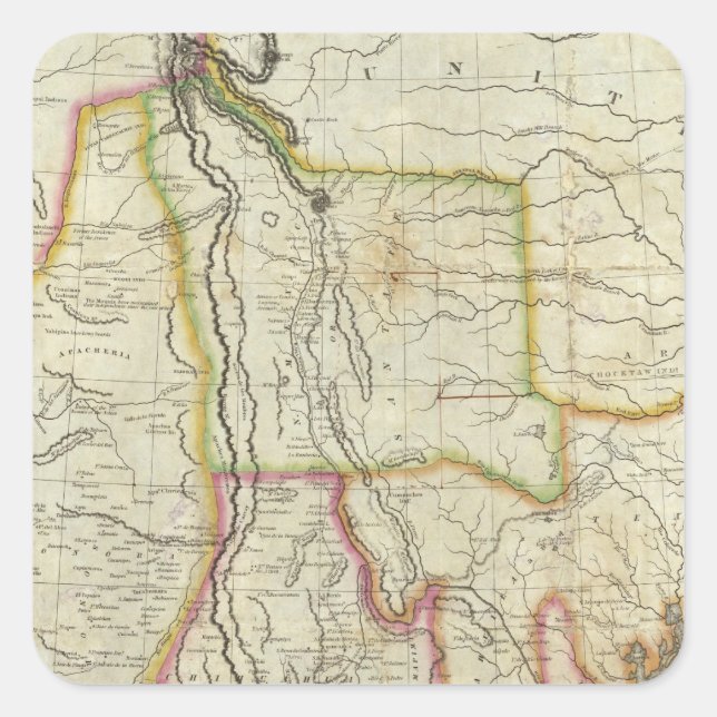 Sticker Carré Mexique et États-Unis 2 (Devant)