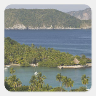 Sticker Carré Mexique, Guerrero, Zihuatanejo. Playa Las Gatas