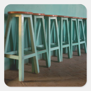 Sticker Carré Mexique, Oaxaca, Green Bar Stools