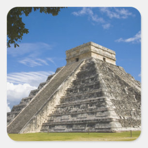 Sticker Carré Mexique, Quintana Roo, près de Cancun, Chichen 5