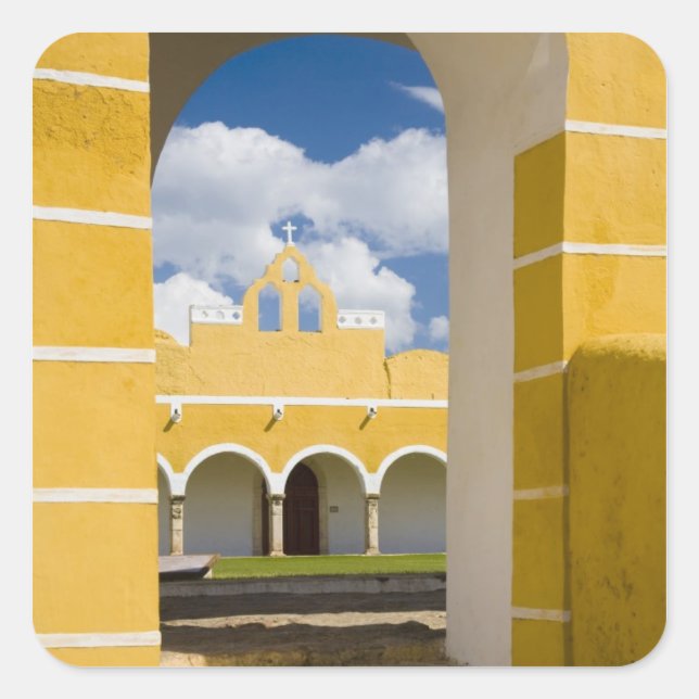 Sticker Carré Mexique, Yucatan, Izamal. Le couvent franciscain 2 (Devant)