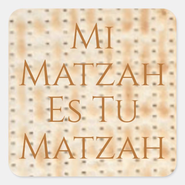 Sticker Carré Mi Matzah Es Tu Matzah Pâque (Devant)