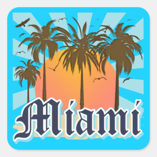 Sticker Carré Miami Beach Floride FLA