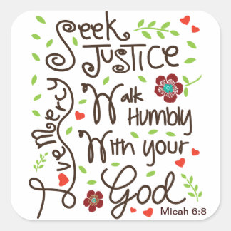 Sticker Carré Micah 6:8 Chercher Justice Amour Miscy