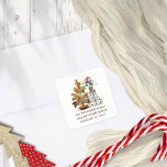 Sticker Carré Mice Mice Christmas Tree Nom Adresse de retour<br><div class="desc">Cute Mice Christmas Tree Nom Retourner Adresse Une charmante illustration festive de souris douces debout sur une pile de cadeaux pour décorer l'arbre de Noël. Personnalisez facilement votre nom et votre adresse de retour.</div>