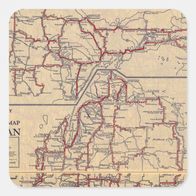 Sticker Carré Michigan 6 (Devant)