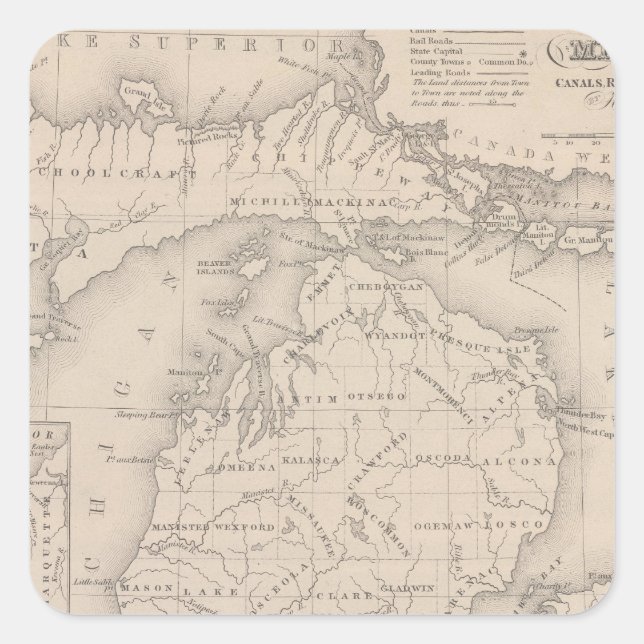 Sticker Carré Michigan 9 (Devant)