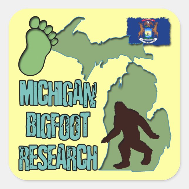 Sticker Carré Michigan Bigfoot (Devant)