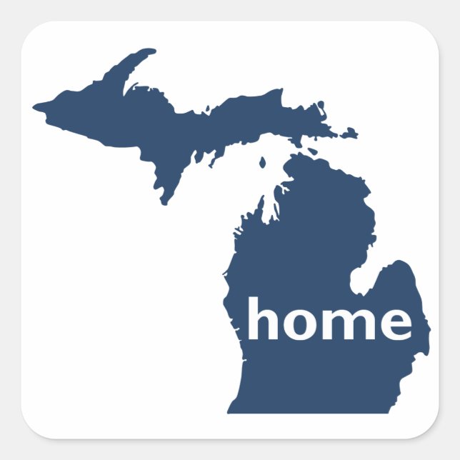 Sticker Carré Michigan Home (Devant)