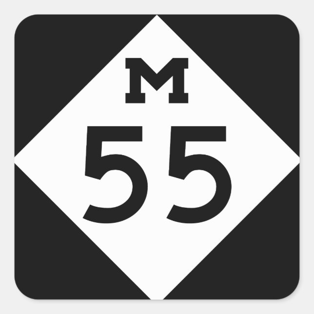 Sticker Carré Michigan M-55 (Devant)