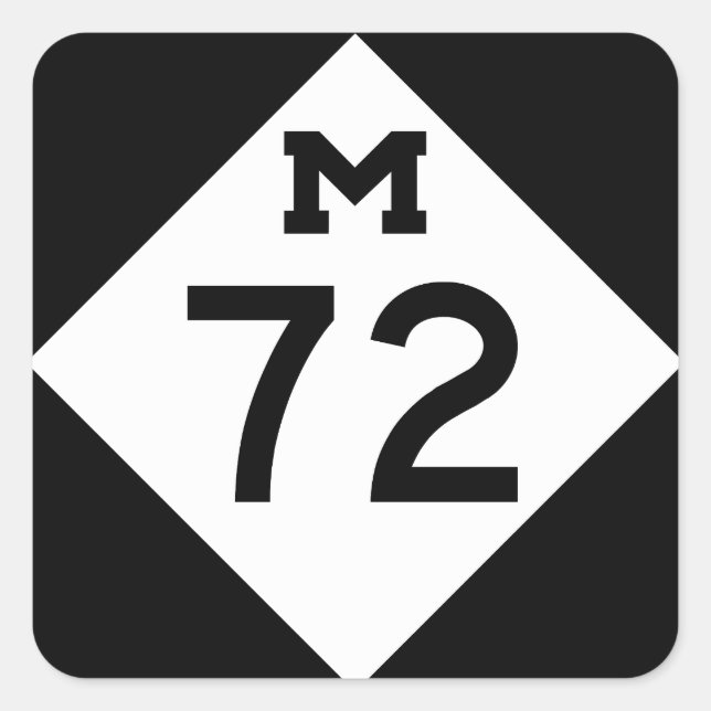 Sticker Carré Michigan M-72 (Devant)