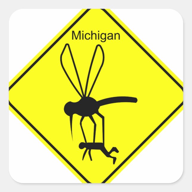 Sticker Carré Michigan State Bird the Mosquito (Devant)