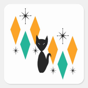 Sticker Carré Mid Century Moderne Starburburbs Atomique Diamonds