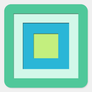 Sticker Carré Midcentury layered squares - jade green