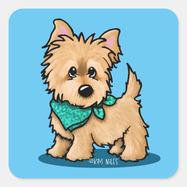 Sticker Carré mignon Cairn (Devant)