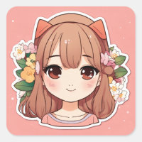 mignon coréen fille kawaii dessin simple die cut s
