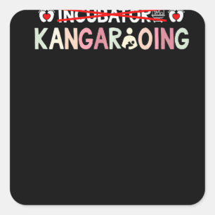 Sticker Carré & Mignon Je Suis Tout à Fait Pour Le Kangourouage