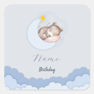 Sticker Carré Mignons nuages Décorations d'anniversaire
