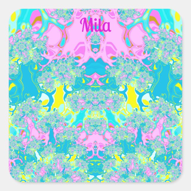 STICKER CARRÉ MILA ~ PERFECTION PASTEL ~ (Devant)