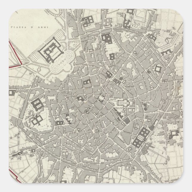 Sticker Carré Milan Milano (Devant)