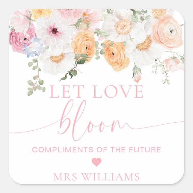 Sticker Carré Millie Floral Laissez Love Bloom Favoriser (Devant)