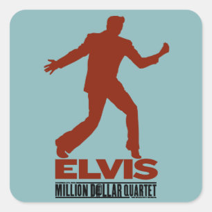 Sticker Carré Million de quartet Elvis du dollar