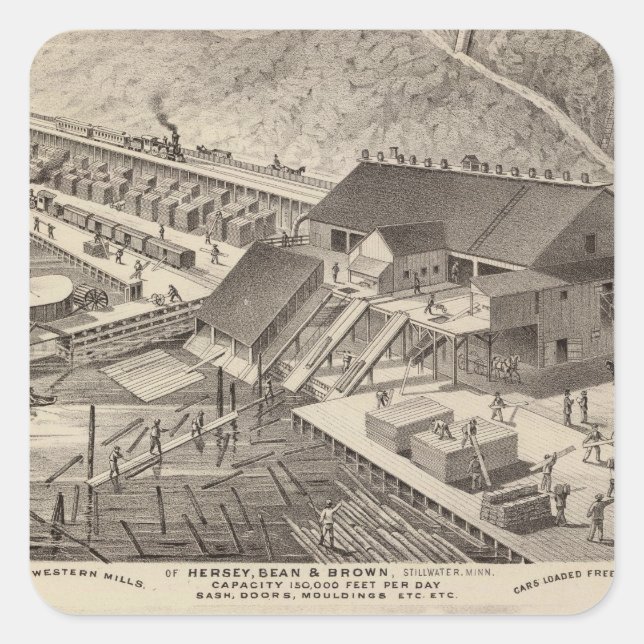 Sticker Carré Mills de Hersey, Minnesota (Devant)