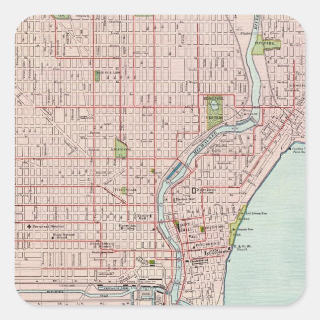 Sticker Carré Milwaukee 2 (Devant)