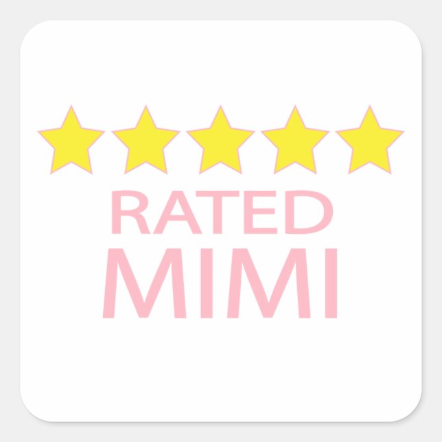 Sticker Carré Mimi cinq étoiles (Devant)