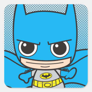 Sticker Carré Mini Batman en cours d'exécution