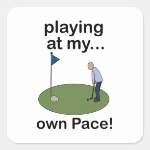 Sticker Carré Mini Golf Minigolf Joue À Mon Propre Rythme Golfeu