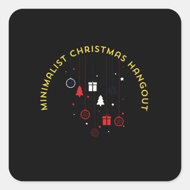 Sticker Carré 'Minimalist Christmas Hangout (Devant)