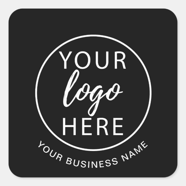 Sticker Carré Minimalist Custom Business Logo (Devant)