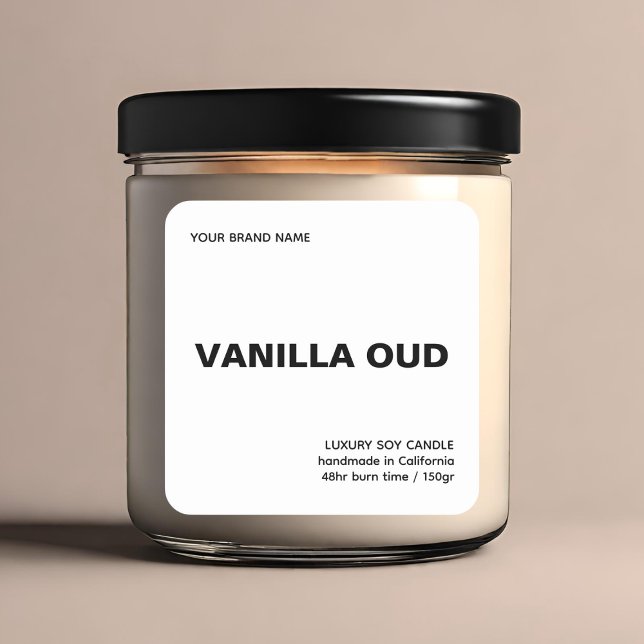 Sticker Carré Minimalist modern white luxury candle  (Créateur téléchargé)