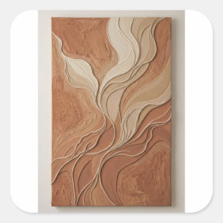Sticker Carré Minimalist Terracotta Textured Plaster Wall Art