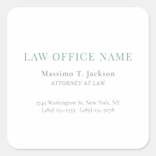 Sticker Carré Minimaliste Avocat de droit Bureau d'avocat simple