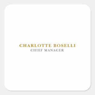 Sticker Carré Minimaliste Classique Professionnel Couleur Or