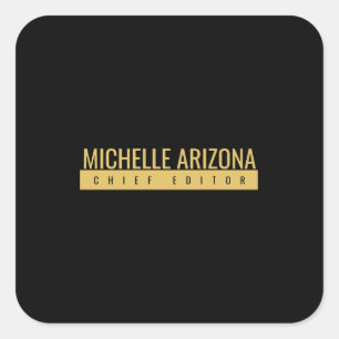 Sticker Carré Minimaliste Couleur Noir & Or Moderne Professionne
