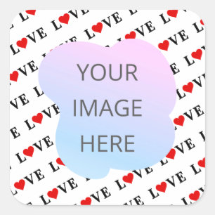 Sticker Carré Minimaliste d'AMOUR blanc
