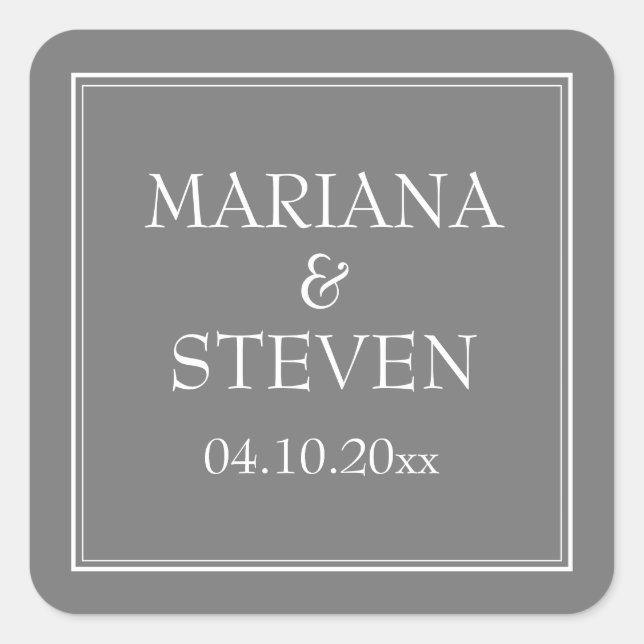 Sticker Carré Minimaliste Moderne Gris (Devant)