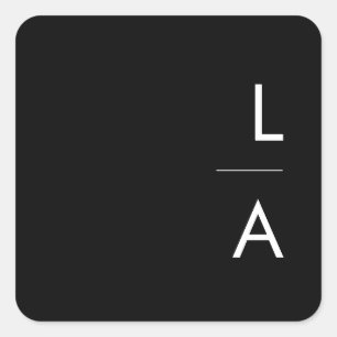 Sticker Carré Minimaliste moderne Phoques d'enveloppe de monog