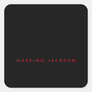 Sticker Carré Minimaliste Tendance Noir Rouge Professionnel Votr