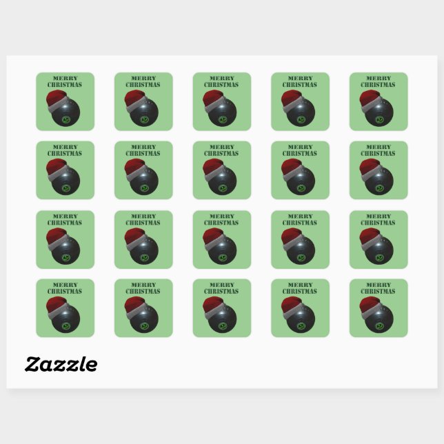 Sticker Carré Minimalists Bows Joyeux Noël, (Feuille)