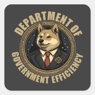 Sticker Carré Ministère De L'Efficacité Gouvernementale Chien De