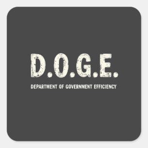 Sticker Carré Ministère De L'Efficacité Gouvernementale Chien De