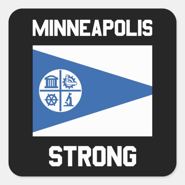 Sticker Carré Minneapolis Strong  (Devant)