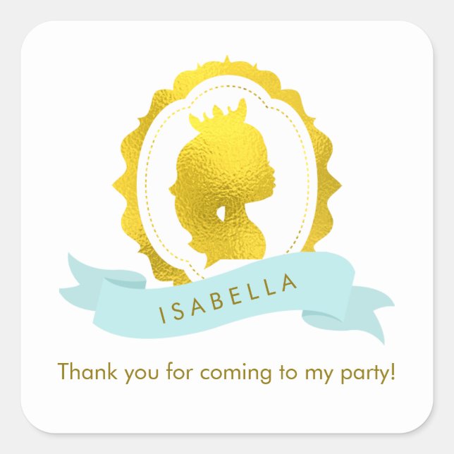 Sticker Carré Mint Princess Cameo Anniversaire (Devant)