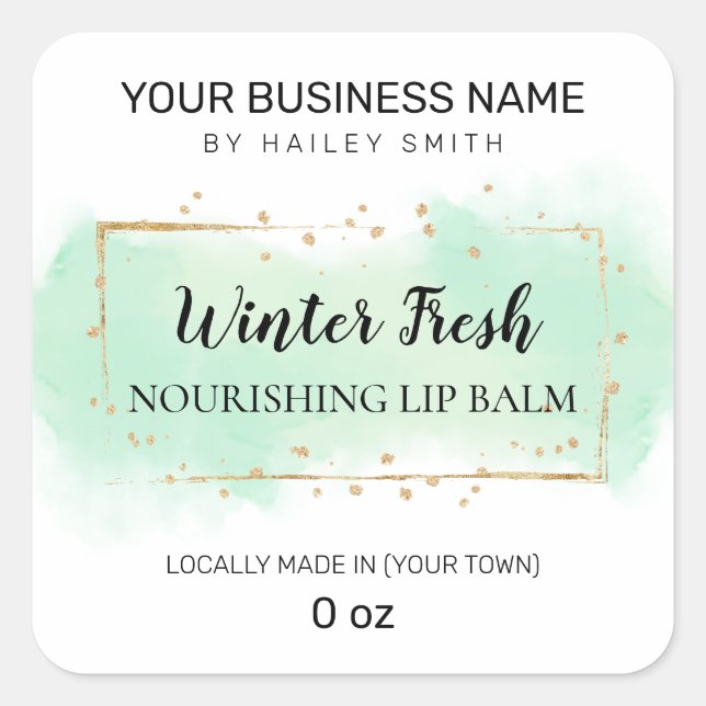 Sticker Carré Minty Fresh Lip Balm (Devant)