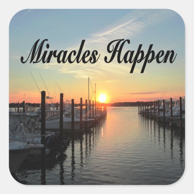 STICKER CARRÉ MIRACLES ARRIVE SUNSET PHOTO DESIGN (Devant)